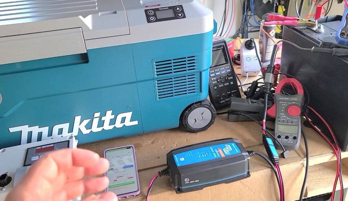 Makita Portable Fridge tests for temperature and power profiles